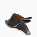 Off White ™ Black Leather Jug Sabot