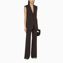 Sportmax Aubergine Coloured Single Breasted Waistcoat In Wool