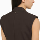 Sportmax Aubergine Coloured Single Breasted Waistcoat In Wool