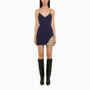 David Koma Navy Sheath Dress With Rhinestones