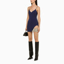 David Koma Navy Sheath Dress With Rhinestones