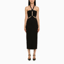 David Koma Black Draped Midi Dress