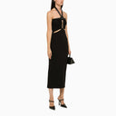 David Koma Black Draped Midi Dress