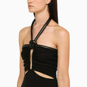 David Koma Black Draped Midi Dress