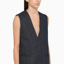 Amiri Blue Cotton Waistcoat