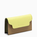 Marni Business Card Holder Vanilla/Green Leather