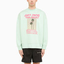 Sweat-shirt Palm Angels Mint Green Cotton Crewneck avec imprimé