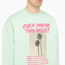 Sweat-shirt Palm Angels Mint Green Cotton Crewneck avec imprimé