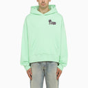 Palm Angels Green Hoodie With Palm Long Legs Print - Balardi