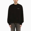 Palm Angels Black Crewneck Felpa con logo