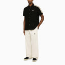 Palm Angels Black Short Sleeved Polo Shirt With Monogram