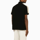 Palm Angels Black Short Sleeved Polo Shirt With Monogram