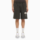 Palm Angels Grey Cotton Bermuda Shorts With Print
