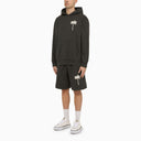 Palm Angels Grey Cotton Bermuda Shorts With Print