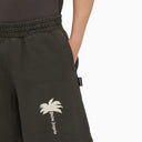 Palm Angels Grey Cotton Bermuda Shorts With Print