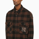 Palm Angels Marrone che controlla maglietta