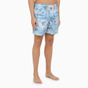 Palm Angels Blue Swimming Costume With Sunset Print