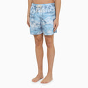 Palm Angels Blue Swimming Costume With Sunset Print