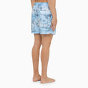 Palm Angels Blue Swimming Costume With Sunset Print