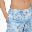 Palm Angels Blue Swimming Costume With Sunset Print