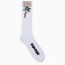 Palm Angels White Sport Socks con intarsio