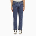 Palm Angels Blue Jeans With Monogram Embroidery