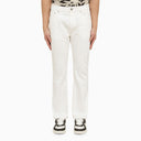 Palm Angels White Jeans With Monogram Embroidery