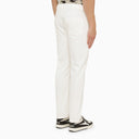 Palm Angels White Jeans With Monogram Embroidery
