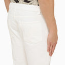 Palm Angels White Jeans With Monogram Embroidery