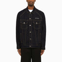 Palm Angels Navy Giacca in cotone denim