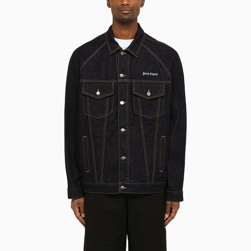 Palm Angels Navy Jacket in katoenen denim