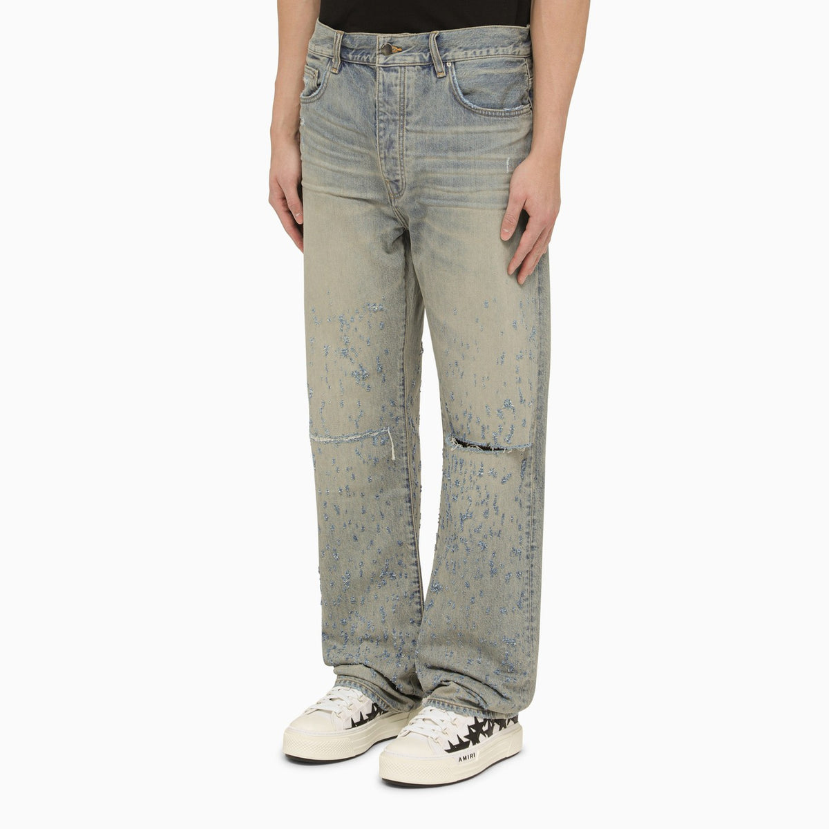 Amiri Antique Indigo Jeans With Rips | Balardi