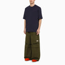 Marni Dark Green Cotton Blend Wide Cargo Trousers