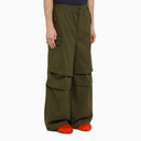 Marni Dark Green Cotton Blend Wide Cargo Trousers