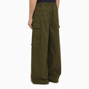 Marni Dark Green Cotton Blend Wide Cargo Trousers