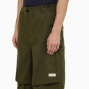 Marni Dark Green Cotton Blend Wide Cargo Trousers