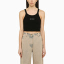 Palm Angels Black Cotton Cropped Top