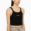 Palm Angels Black Cotton Cropped Top