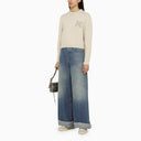 Palm Angels White Wool Blend Sweater With Logo