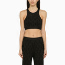 Palm Angels Black Viscose Top With Logo