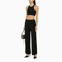 Palm Angels Black Viscose Top With Logo