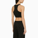 Palm Angels Black Viscose Top With Logo