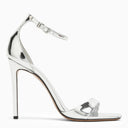 Paris Texas High Silver Leather Sandal