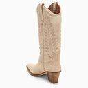 Paris Texas Texan Rosario Ecru Leather Boot