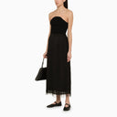 Di Malene Birger Black Long Gonna con effetto sfilacciato
