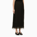 Di Malene Birger Black Long Gonna con effetto sfilacciato