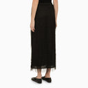 Di Malene Birger Black Long Gonna con effetto sfilacciato
