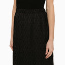 Di Malene Birger Black Long Gonna con effetto sfilacciato