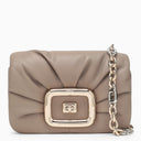 Borsa a tracolla in pelle beige roger vivier