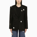 David Koma Single Breasted Jacket With Wool Mirrors